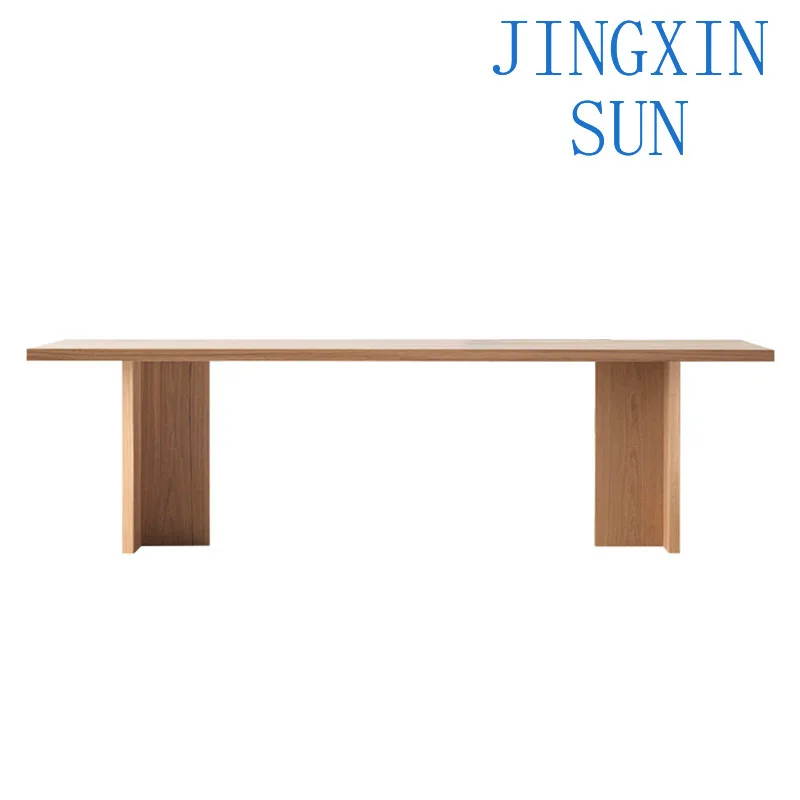 Solid wood dining table wabi-sabi style simple log desk rectangular long table small household type