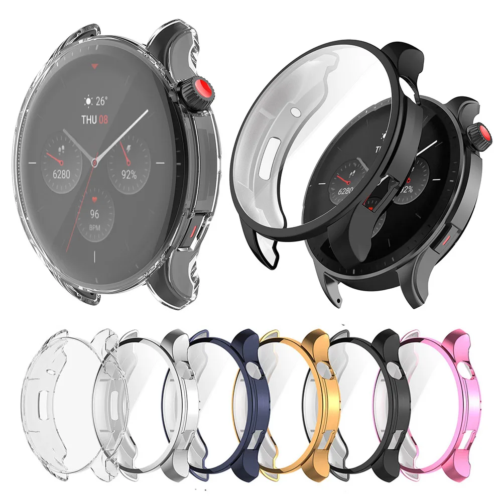 TPU Watch Case For Amazfit GTR 4 Full Cover Screen Protector Case For Amazfit GTR 2 2e/GTR 3 3Pro/GTR4 Soft TPU Protective Cover