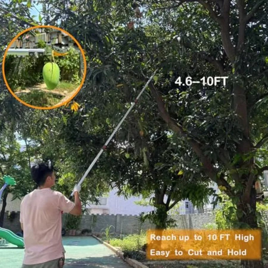 4.610ft Extendable Tree Pruner Telescopic Tree Trimmer Pole Saw with Upgrade Steel Saw Blade for Branch Cutting Fruit Picking a