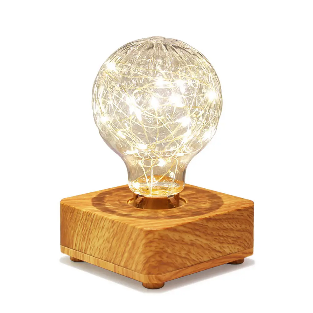 

USB Charging Wood Bedside Lamp Lamp Simple Design Elegant Desk Light for Home Decor and Indoor Use Wood Night Light