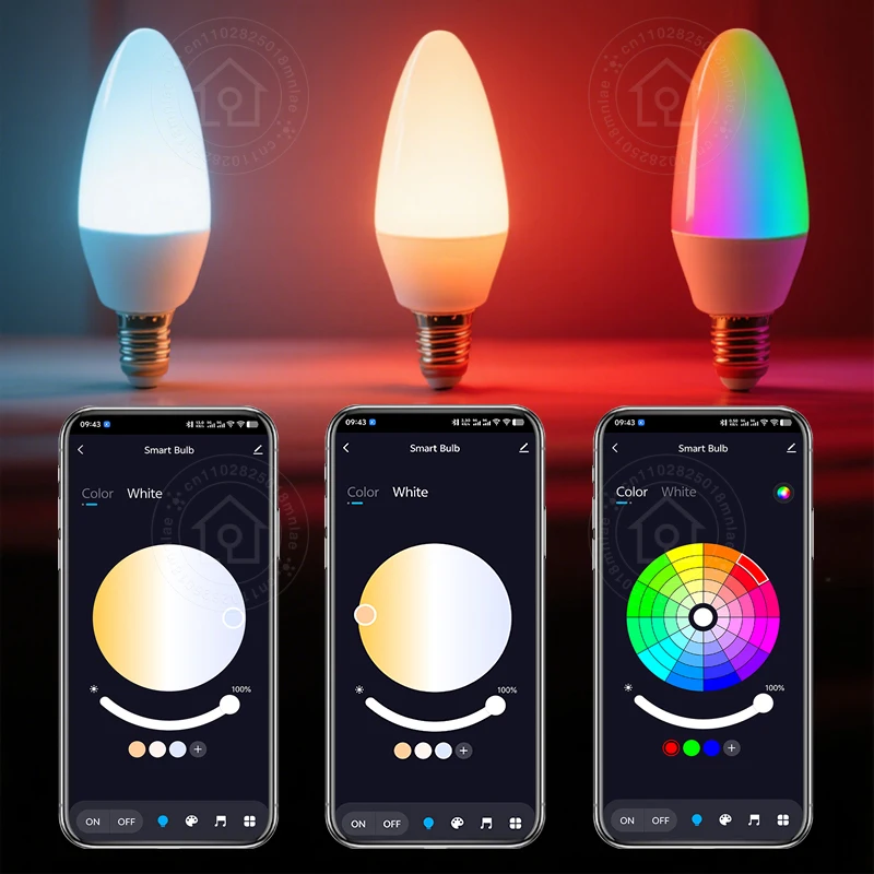Led Bulb Candle Smart Lamp 5W E14 TUYA Bluetooth Dimmable RGB Light 220V APP Group Control Smart Life For Home Room Decoration