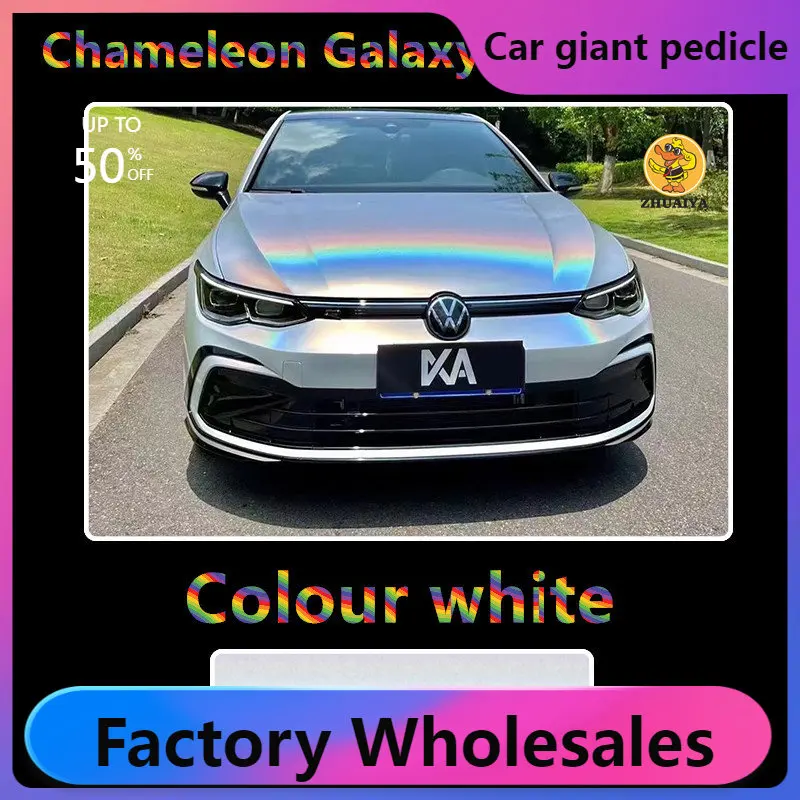 

Highest quality glossy Rainbow laser White rainbow vortex vinyl wrap car wrapping film for car Wrap quality Warranty 5/10m/18m