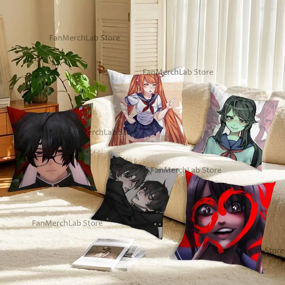 Game Y-Yandere S-Simulator Cushion For Bedroom Car Coffee Shop Room and Living Room Sofa Decorative Pillow Cover Case