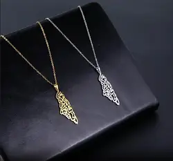 Skyrim Arabic Pendant Necklace Stainless Steel Neck Chain for Women Men Country Geography Jewelry Gift Wholesale