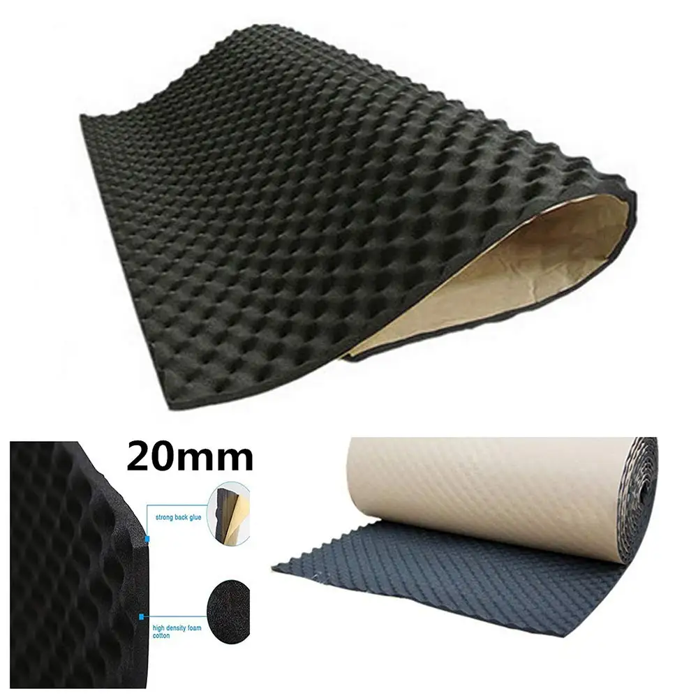 1Roll 20mm Car Hood Engine Firewall Heat Mat Deadener Sound Noise Proof Insulation Deadening Soundproofing Foam 100x50cm 50x50cm