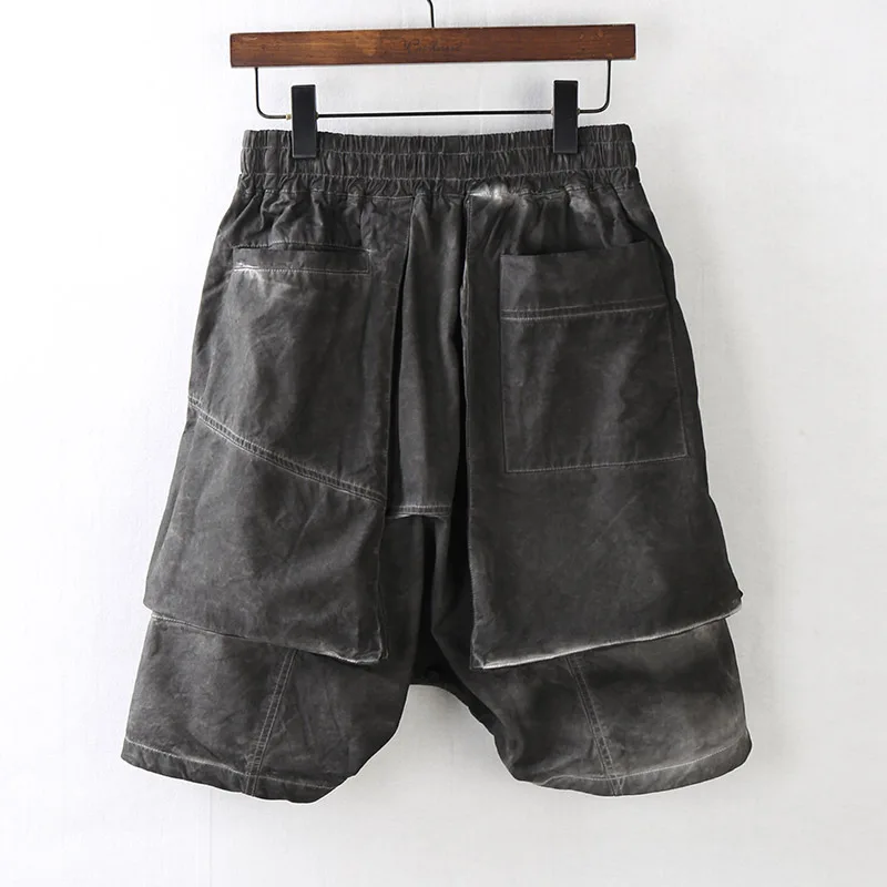 HKSH Summer New Men\'s Niche Design Trend Big Crotch Cotton Shorts High Street Vintage Loose Casual Chic Streetwear Capris HK1472