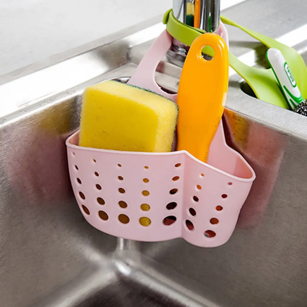 

Home Storage Drain Basket Kitchen Sink Holder Adjustable Soap Sponge Shlf Hanging Drain Basket Bag Kitchen Accessories