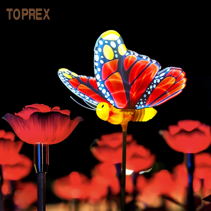 Decor 2024 Modern Design Waterproof Dynamic LED Butterfly Garden Light Butterfly Shape Outdoor Decoration