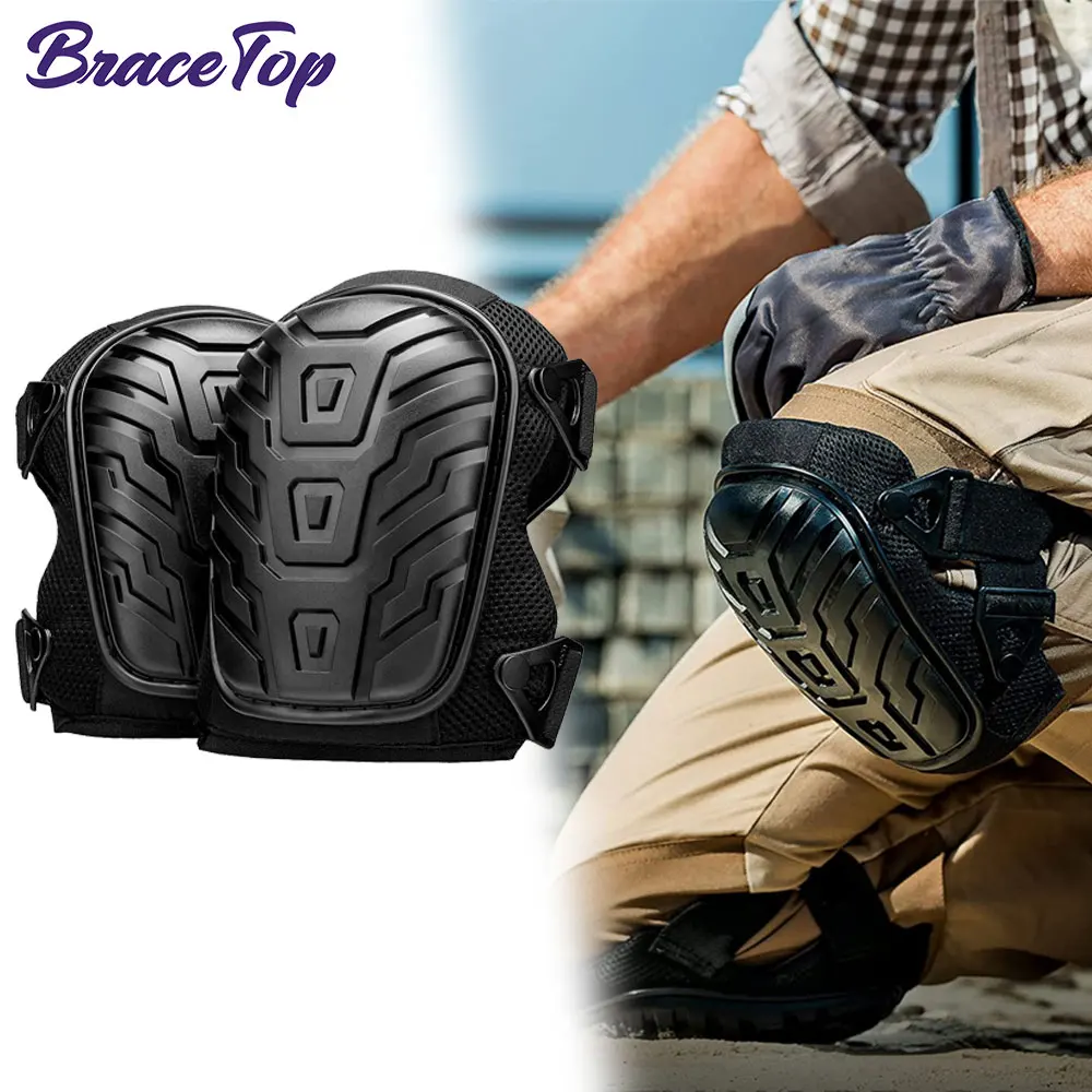 New Professional Heavy Duty EVA Foam Padding Knee Pads with Comfortable Gel Cushion and Adjustable Straps for Working, Gardning