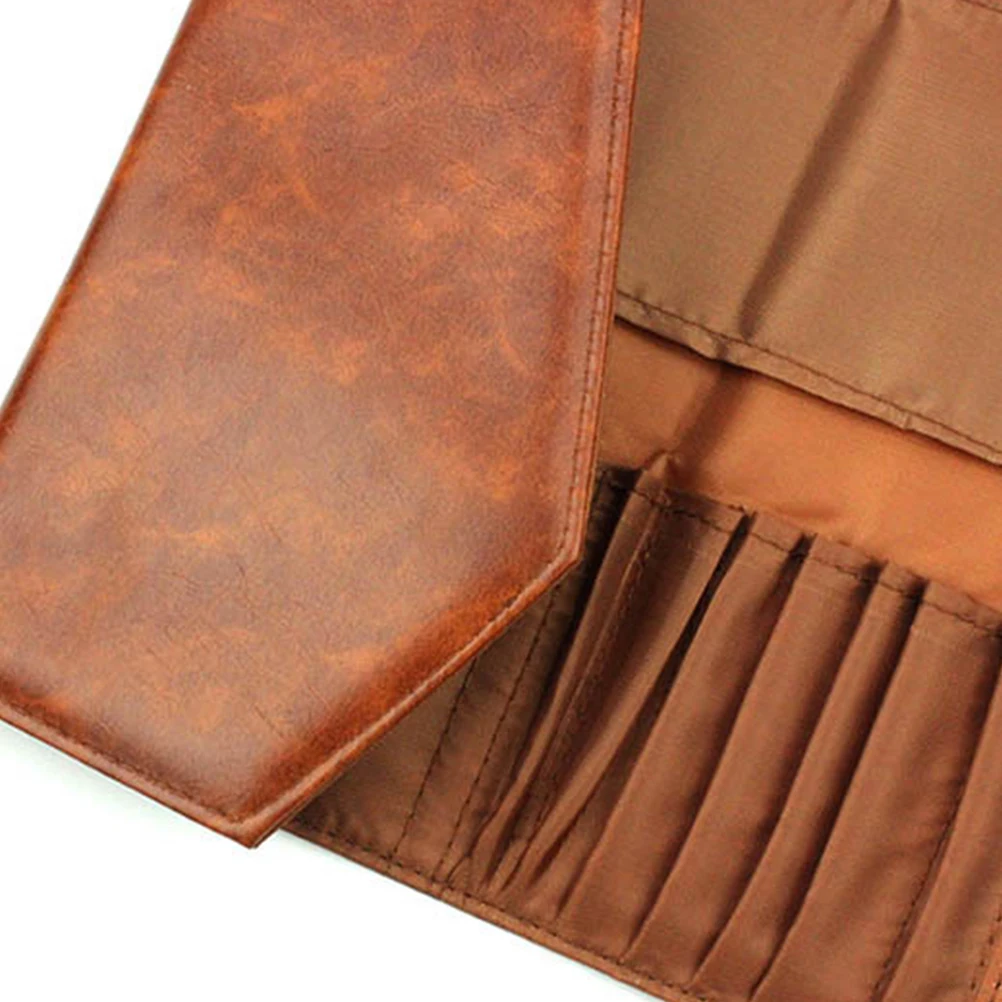 

PU Bag Durable Wear-resistant Compact Lightweight Holds Makeup Brushes Portable Storage Travel Toiletry