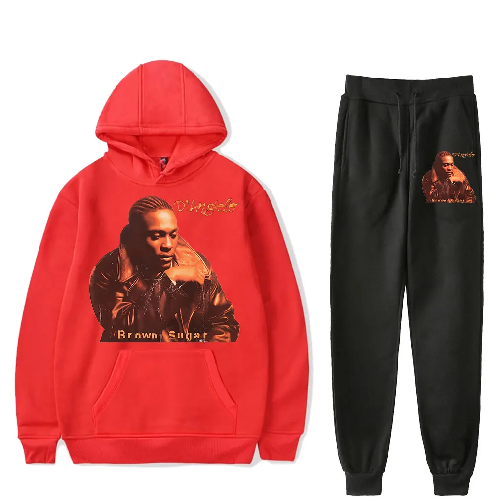 مزق D'Angelo مقنعين السكر البني هوديس الدعاوى الرباط البلوز الرجال/النساء حزام السراويل الرياضية عشاق الموسيقى R & B البلوز