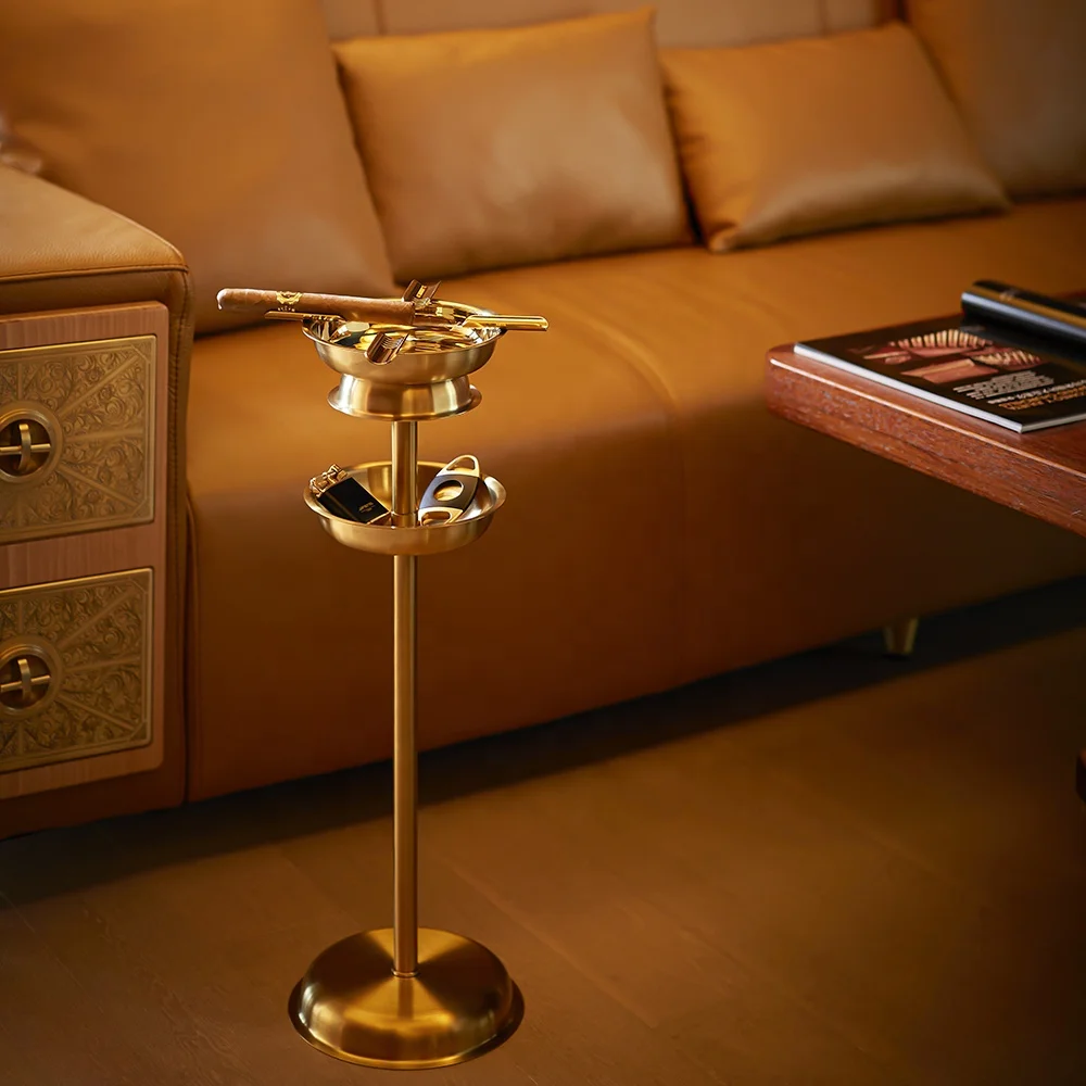 

Новая офисная круглая стоячая пепельница из нержавеющей стали для разборки сигар со средней пластиной для аксессуаров для сигар