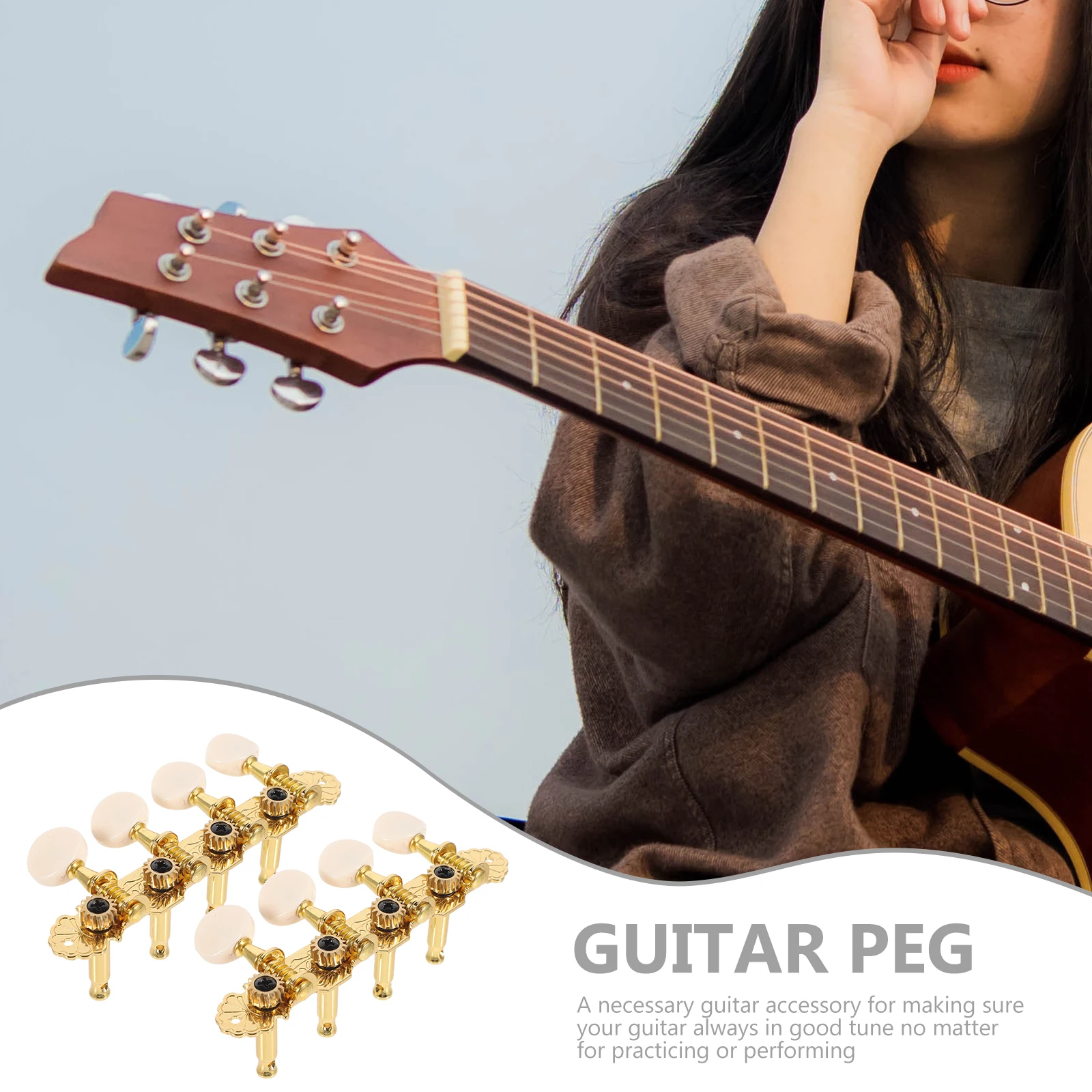 

8 String 4 Double Mandolin Tuners Metal Guitar Pegs Acoustic Accessories Tuning Tools Silver Professional Practical Long Life