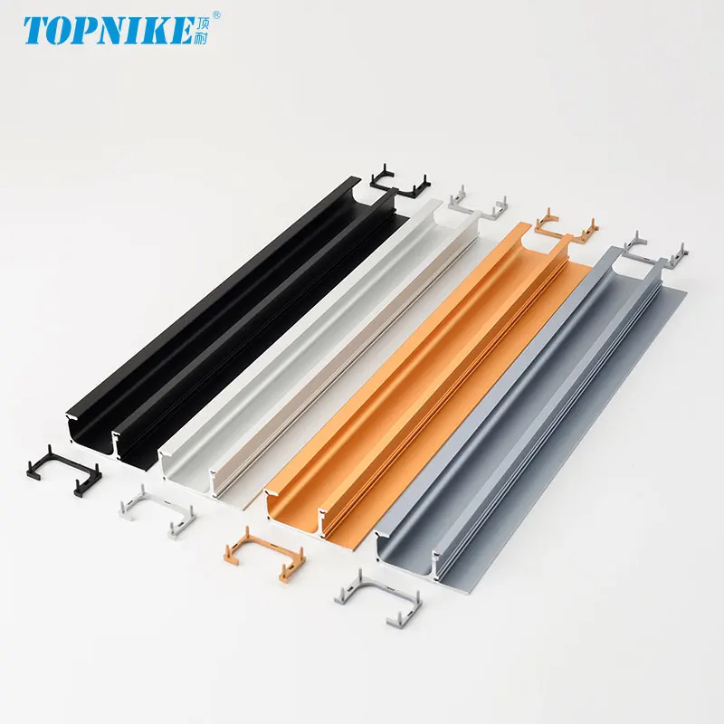 Finger Pulls G-Shaped Groove-Free Concealed Aluminum Profile Edge Banding Handle For Kitchen Cabinets Drawers Pulls No Drilling