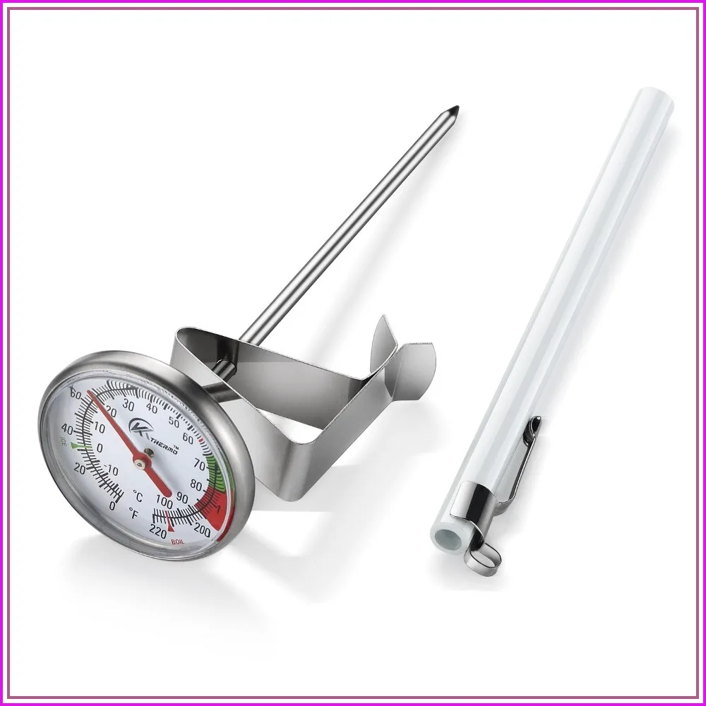 2-Inch Dial Thermometer for Coffee, Milk Foam & Drinks - Instant Read, 0-220°F