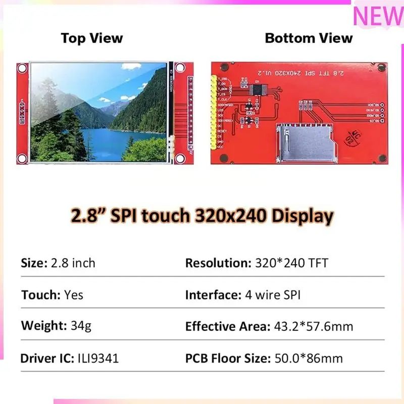 B27B 3X2.8 Inci 240X320 SPI TFT LCD Display Modul Port Seri 51 Drive ILI9341V LCD Serial Port Modul STM32 Drive Display