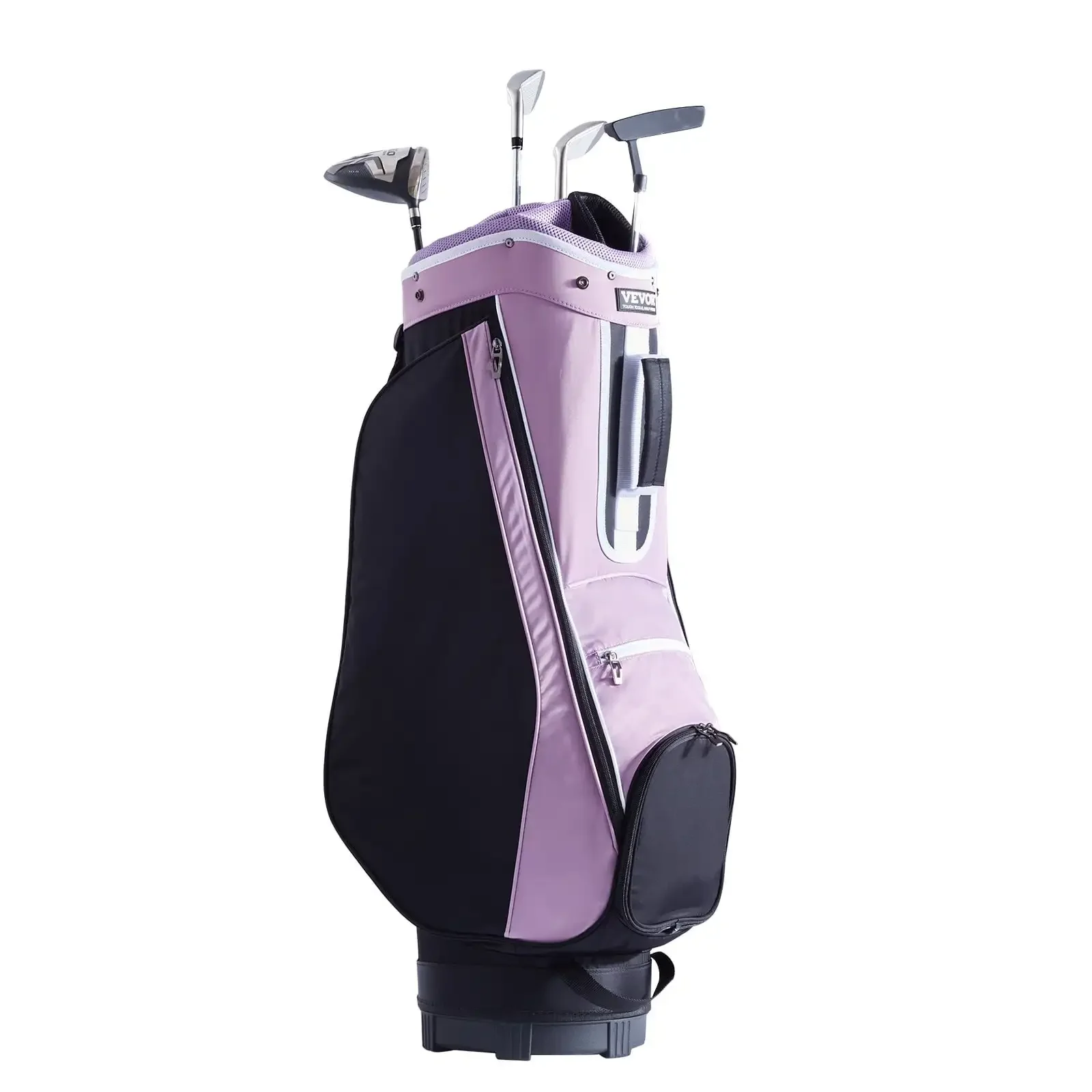 Golf Cart Bag with 14-Way Organizer Divider Top, 36” Multi-Pocket Premium Cart Bag, Black Purple