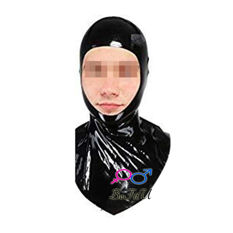 Latex Hoods Seamless Bonnet  Cosplay Mask  No Zipper Flexible Cap Bonnet Fetish Headgear