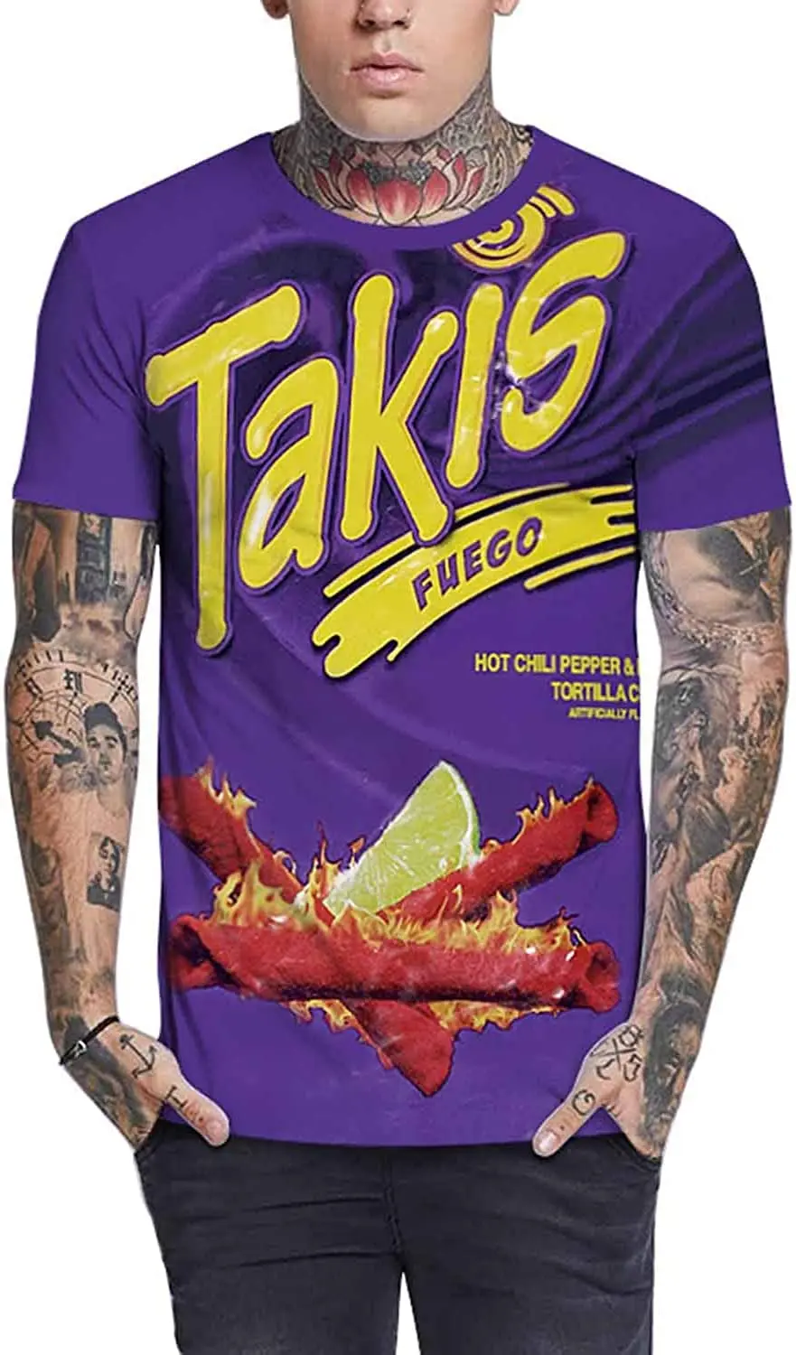 Men\'s 3D T Shirts Personalized Food Noodles Cheetos Chicken Takis Tops Street Casual Oversized T-Shirts Pullover
