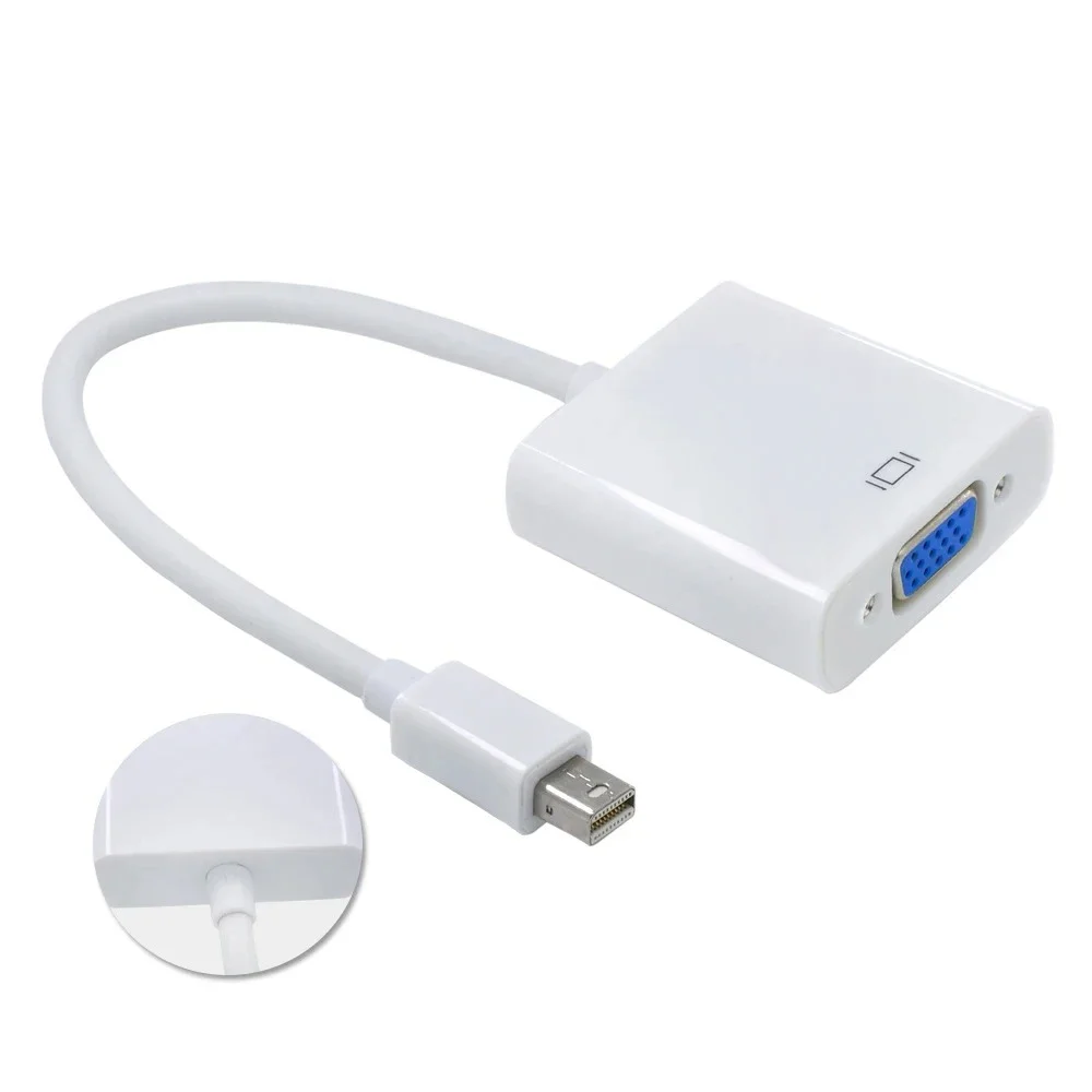 

MacBook Air Pro iMac Mac Mini Thunderbolt Mini DisplayPort Display Port Mini DP To VGA Cable Adapter 1080P