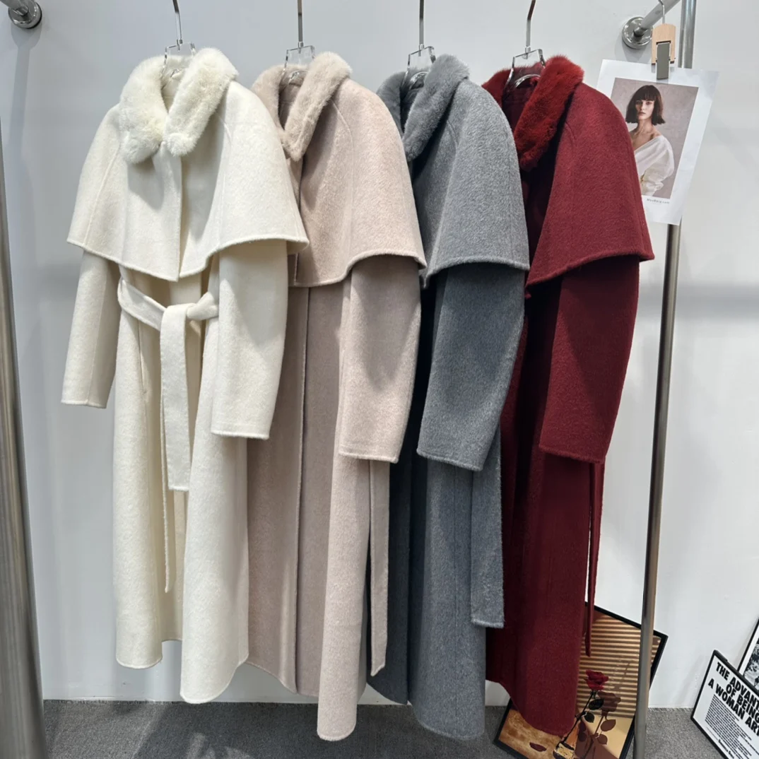 women's fashion luxury coat autumn winter new female high quality  Cashmere coat 10% cashmere 90% wool 001