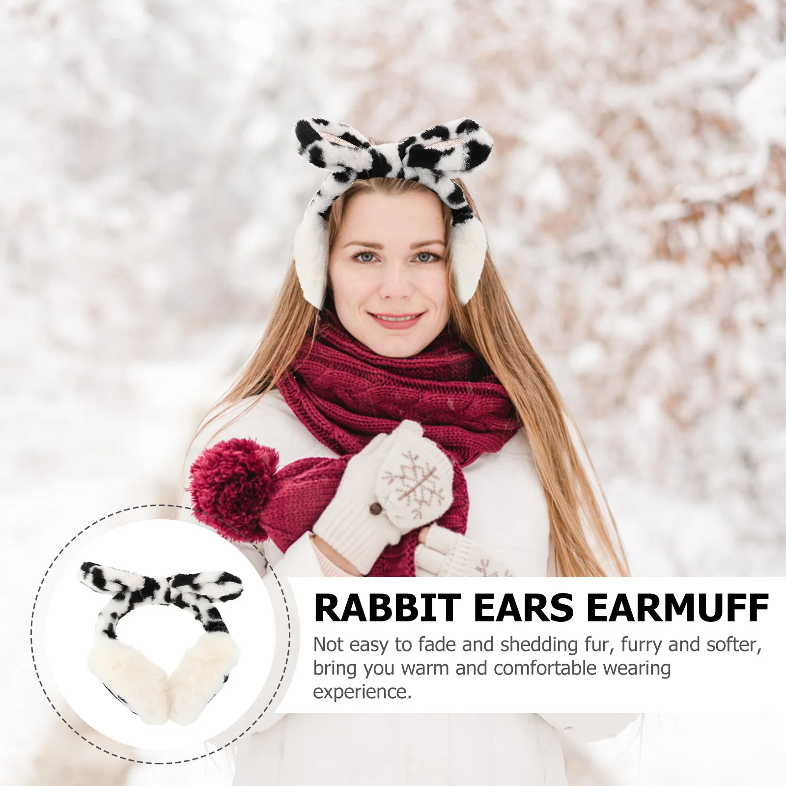 

1Pcs Warm Frost-Proof Earmuff Premium Rabbit Ears Ear Protection Winter Cover Soft Comfortable Cold Weather Accessory