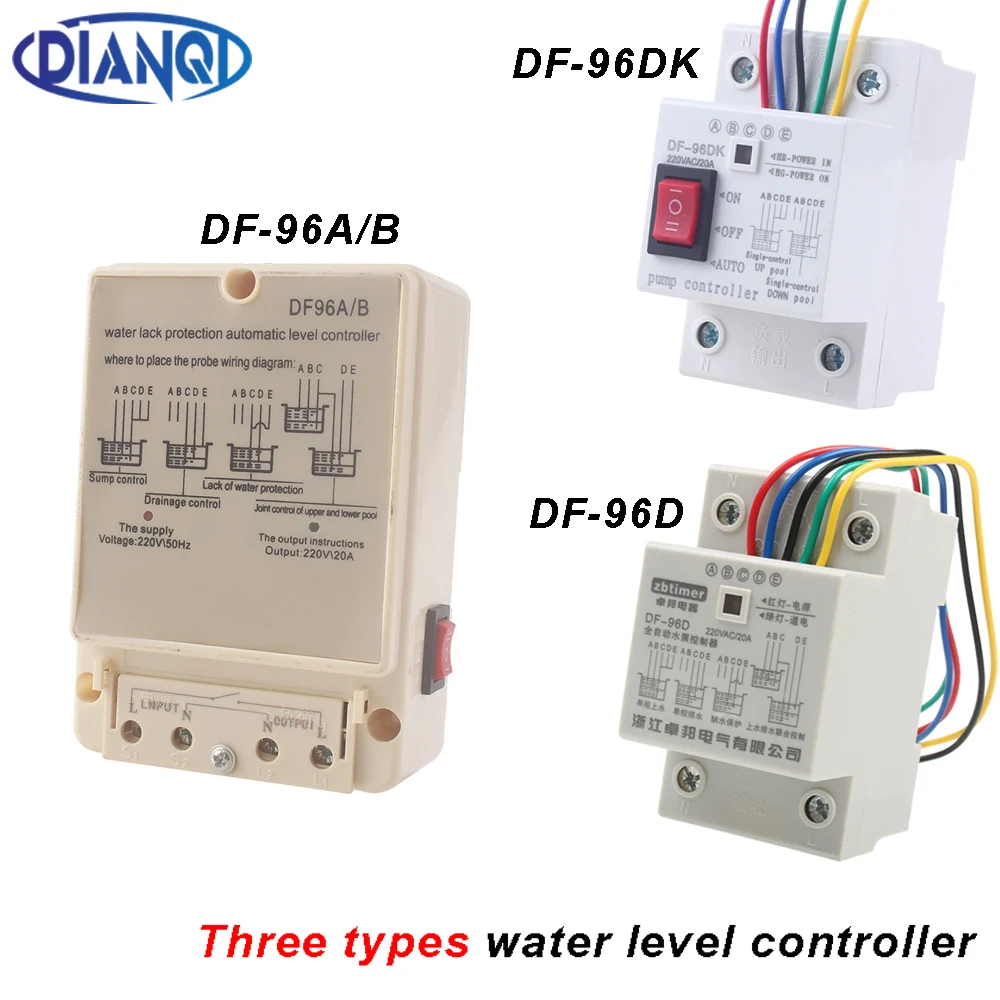 DIANQI DF-96B DF-96A DF96D DF96DK automatyczny kontroler poziomu wody sterownik pompy cysterna automatyczny przełącznik cieczy 220V