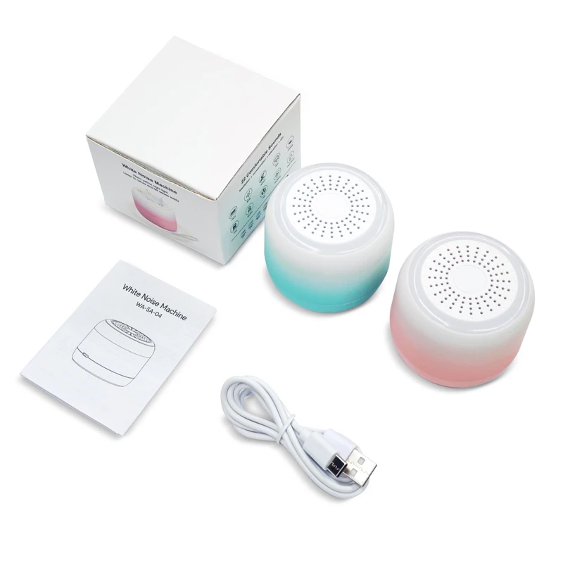New White Noise Sleep Monitor Warm Light Three Speed Timed Settings Natural Sound Effect LED Flashing Night Light for USB-C