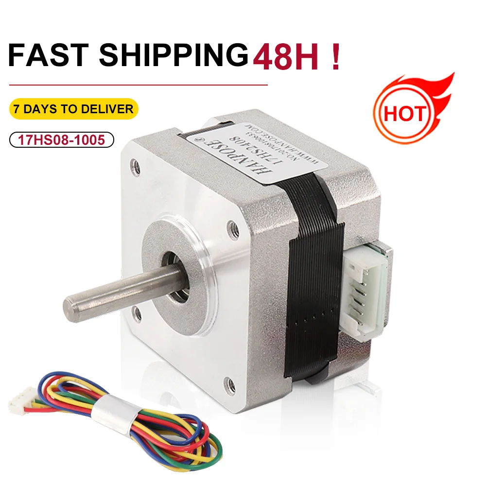 Certyfikat wysokiego momentu obrotowego 17HS2408 4-żyłowy silnik 42 42BYGH 0,6A 12N.CM Laser CNC i silnik drukarki 3D Silnik krokowy Nema17