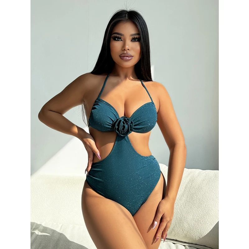 FASKOBS เงารุ่น one-piece ดอกไม้เซ็กซี่ชุดว่ายน้ําบิกินี่ผู้หญิง one-piece ชุดว่ายน้ํา 2025 ชุดบิกินี่ฤดูร้อนเสื้อผ้าชายหาด