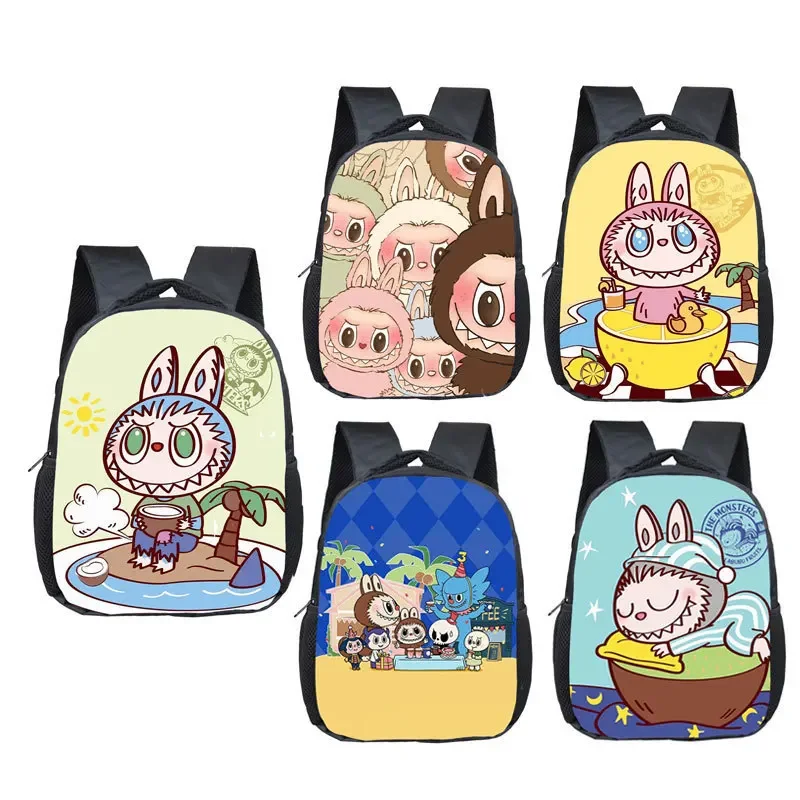 

Labubu Mini Backpack Cute Cartoon Shouder Bag Outdoor Travel Bag Toy Printed Kindergarten Schoolbag