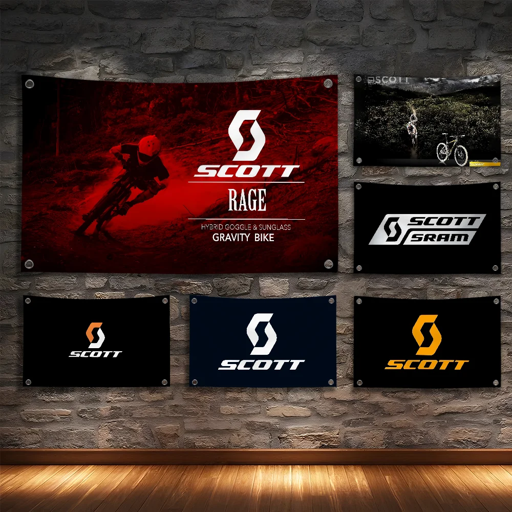 BIKE-S-SCOTTS-cool Logo Flag Room Bedroom Home&Outdoor Wall Hanging Concert Printed Background Decoration Art Banner