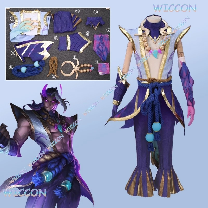 [BankaiMode] لعبة LOL Varus Soul Lotus VarusCosplay زي الدعامة كوس الكبار الرجال هالوين لعب دور الملابس Clo