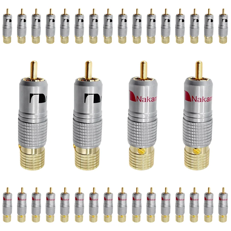 2/4/8/16 szt. Hifi pozłacane wtyczka RCA blokowanie bez lutowania gniazdo złącza lotosu 10mm Adapter przewodu Audio