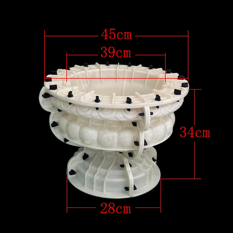 45cm diameter large circular cement flowerpot mold, suitable for garden potted plants, balcony and courtyard decoration