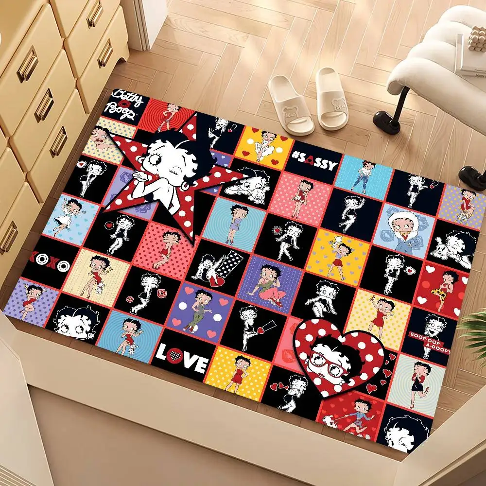 Cartoon B-BettyS B-BoopS Floor Mat Suitable For Living Room Kitchen Bathroom Non-slip Mat Household Foot Mat