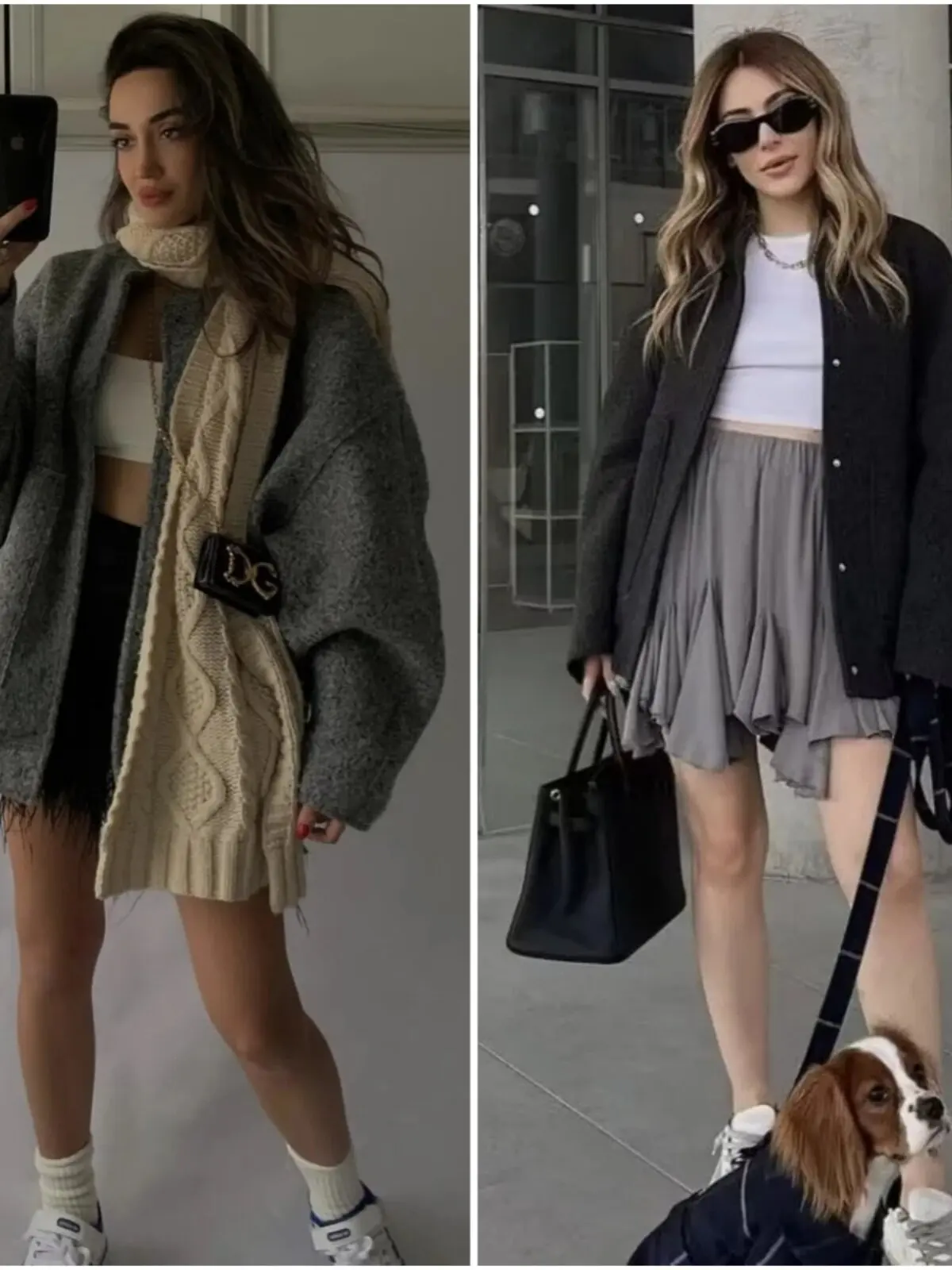 Autumn Winter Women's Versatile Wool Blend Stand Collar Loose Warm Pilot Jacket Coat Polyester Fiber Long Sleeve  Color