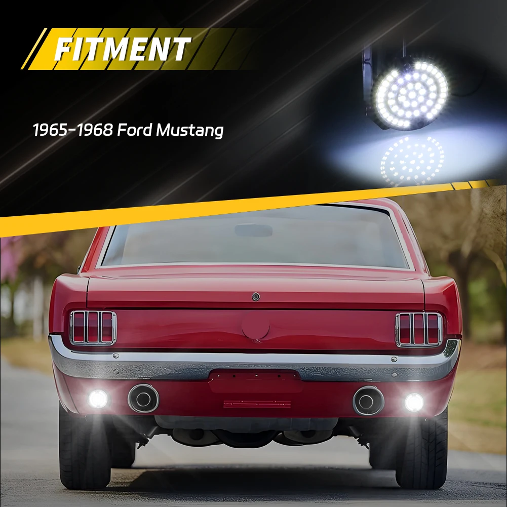 2Pcs Rear Brake Reverse Light Tail Light Backup Light W/LED For 1964 1965 1966 1967 1968 Ford Mustang 1967 1968 Mercury Cougar view 2