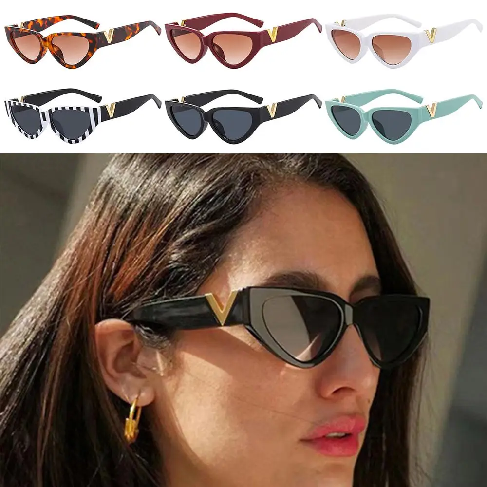 Aesthetic Cat Eye Sunglasses Trendy UV400 Protection Y2K Sun Glasses 90s Glasses for Beach/Travel/Streetwear