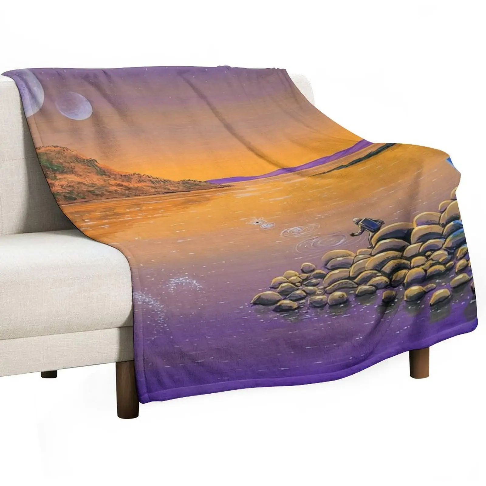 

Skipping Stones On Planet Z Throw Blanket Personalized Gift Luxury Designer halloween Cute Blankets