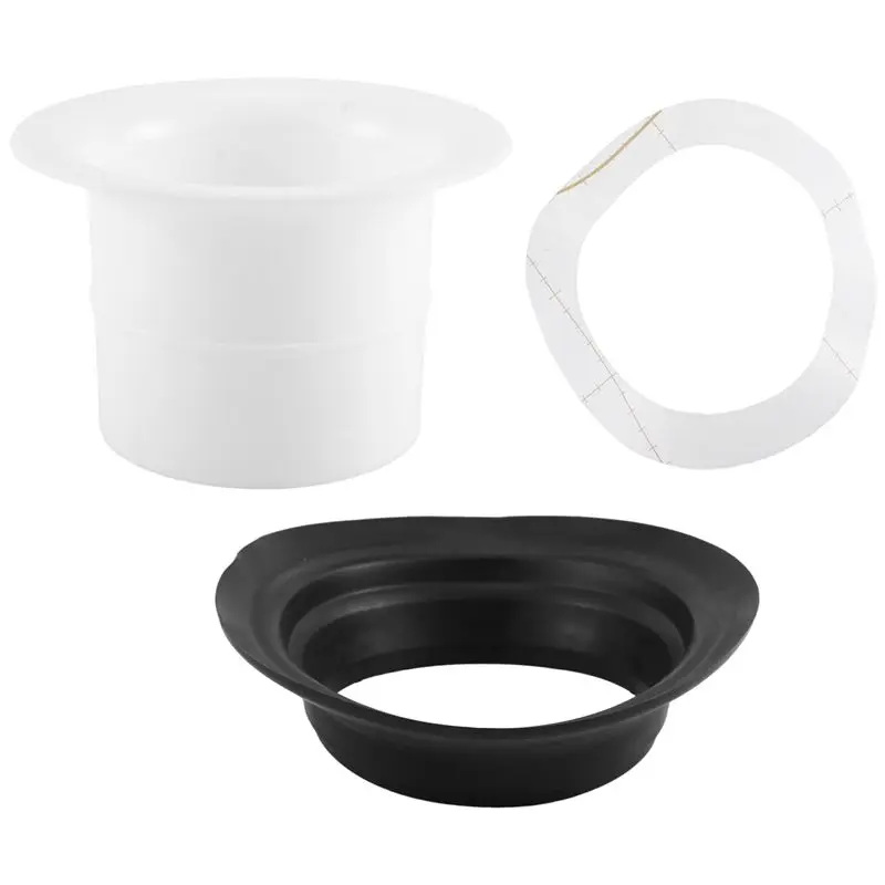 

【New User-Coupon!】Bass Drum Enhancer ABS Rubber Bass Drum Kick Enhancer With Black Port Hole Protector,Mic Hole Drum Head