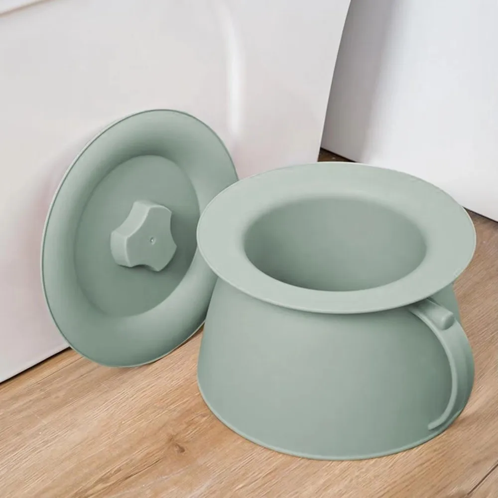 Durable 1.5L Chamber Pot Thickened Leak-Proof Spittoon with Lid Plastic Pee Bucket Outdoor