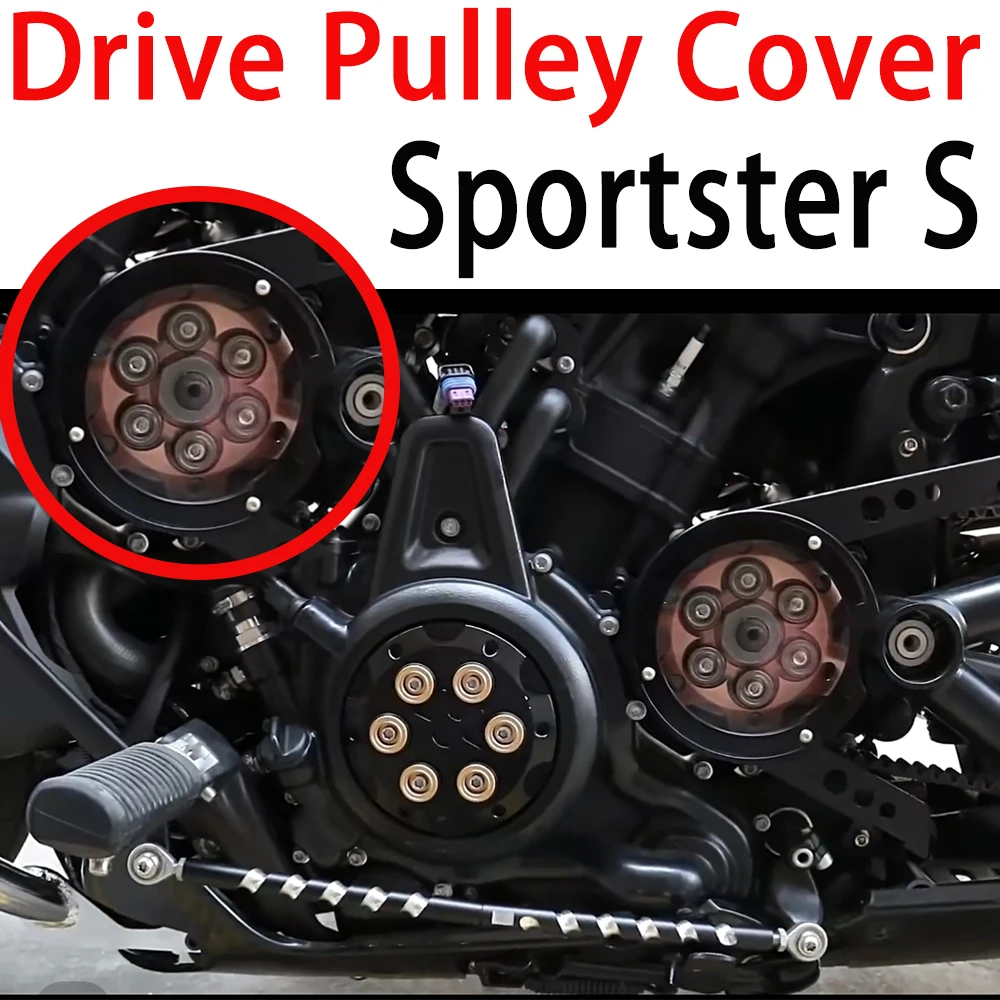 

Motorcycle Front Drive Pulley Engine Upper Cover Sprocket Cover Pulley Cover For RH1250s Sportster S 1250 S
