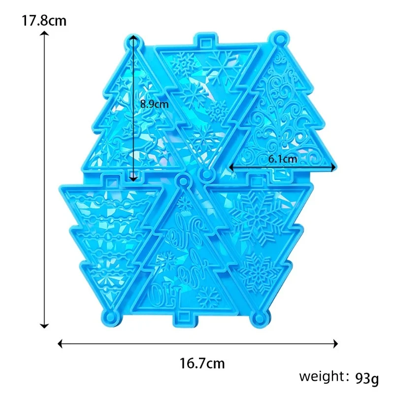Ciondolo albero di natale olografico stampi in Silicone fai da te fatti a mano decorazione natalizia ornamento torta cottura stampo in resina artigianato