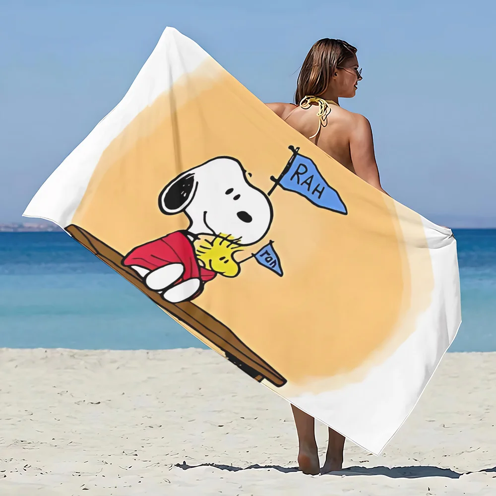 Kawaii S-Snoopy Beach Towel Microfiber Sand Free Quick Dry Soft Sandproof Pool Towels Gift for Women Travel Gym Shower Camping