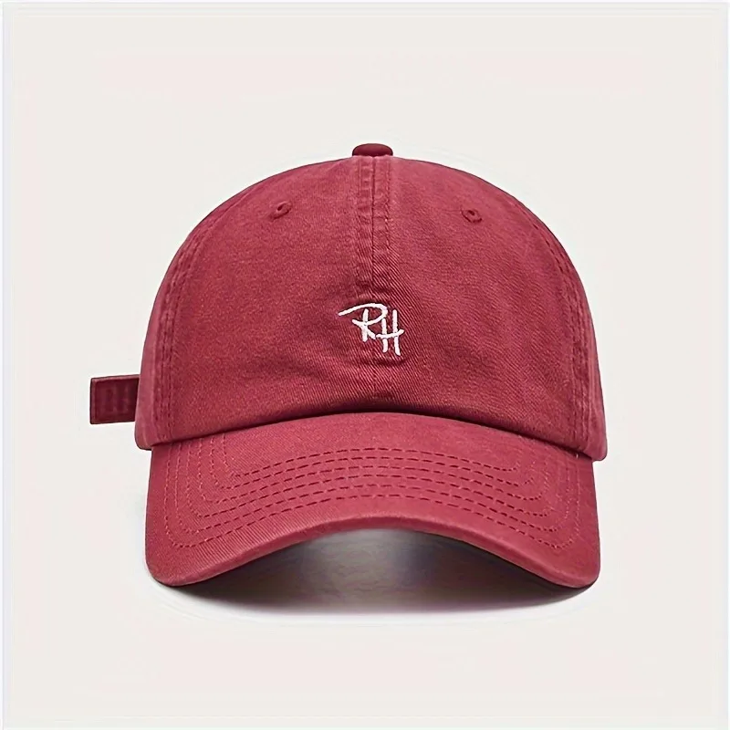 Washed Letter Embroidered Baseball Women\'s Big Head Circumference Show Face Little Wild Travel Sports Hat Male Baseball Cap Tide