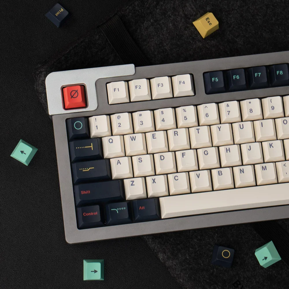 PBT GMK Metropolis Keycaps Dye Sub Cherry Profile Colorful White Black GK61 Akko Anne Pro 2 Mechanical Keyboard