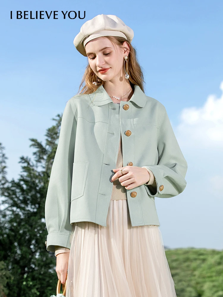 

I BELIEVE YOU Jackets for Women 2024 Autumn Winter French Doll Collar Loose Coats Gentle Female Jacket Outerwear 2224184601