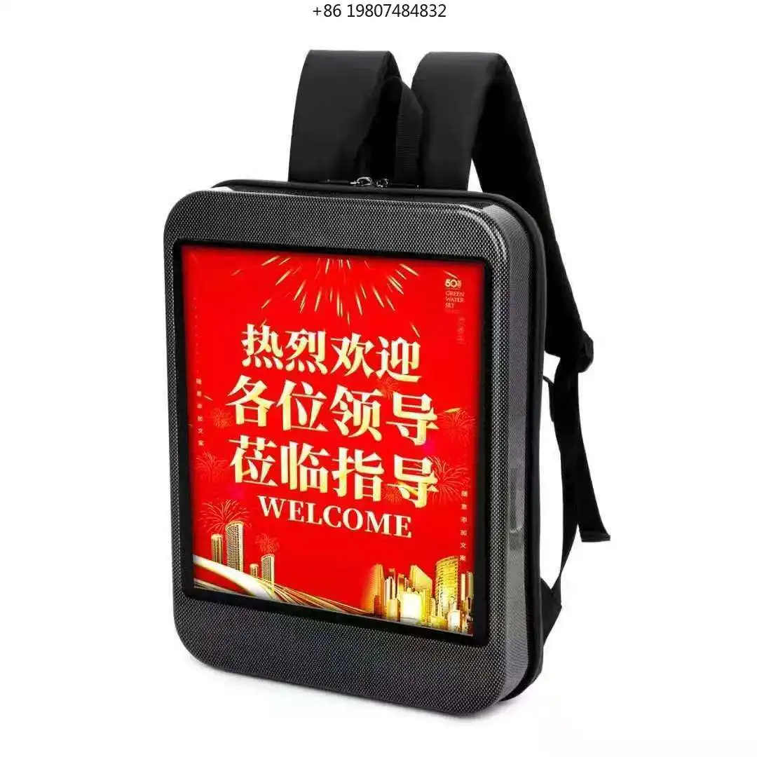 Led Display Backpack Advertising Lcd Digital Signage and Displays Screen Full Color Window Transparent