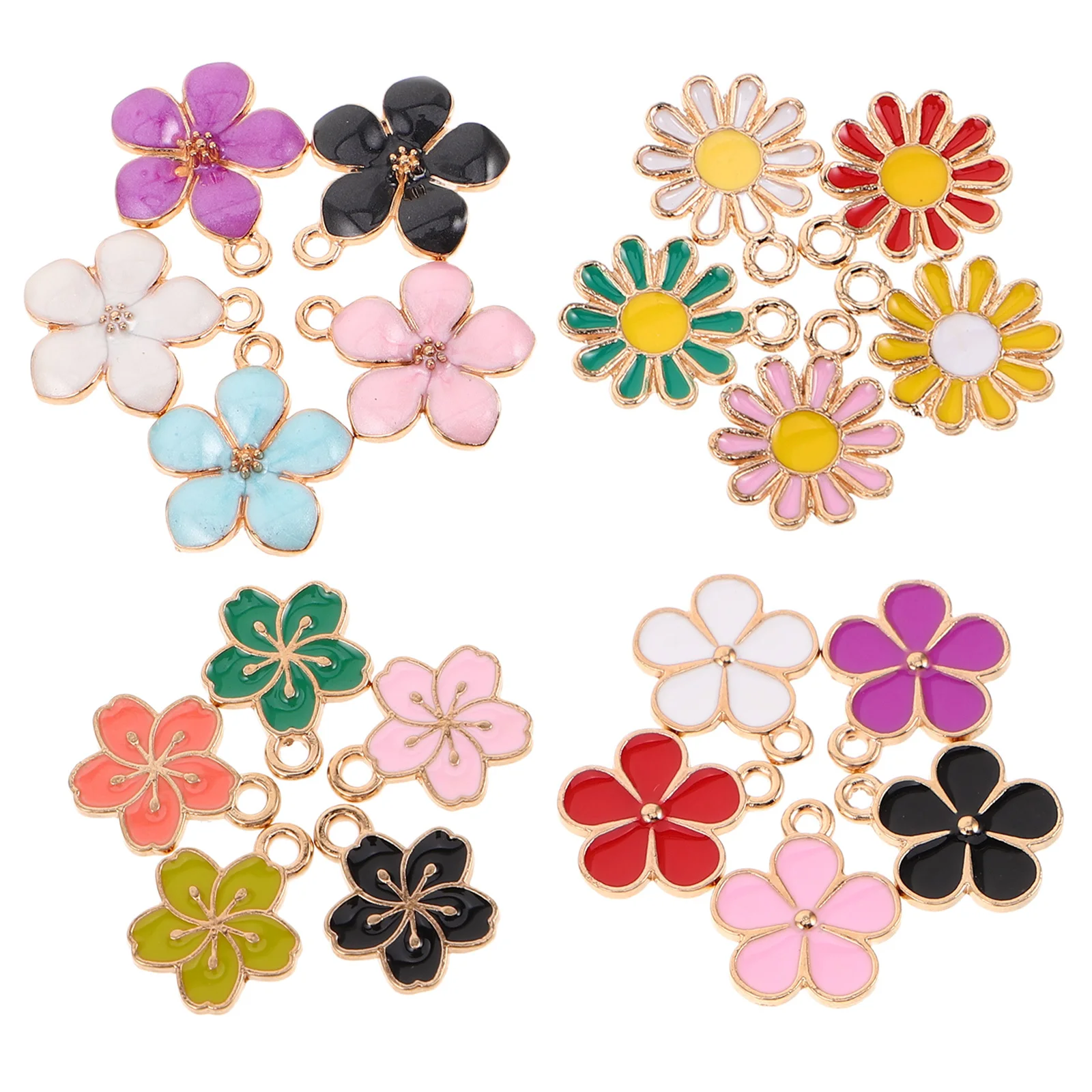 

40 шт., подвески из сплава вишни с цветами, красочные подвески для самостоятельного изготовления ювелирных изделий, браслет, ожерелье, серьги, аксессуары